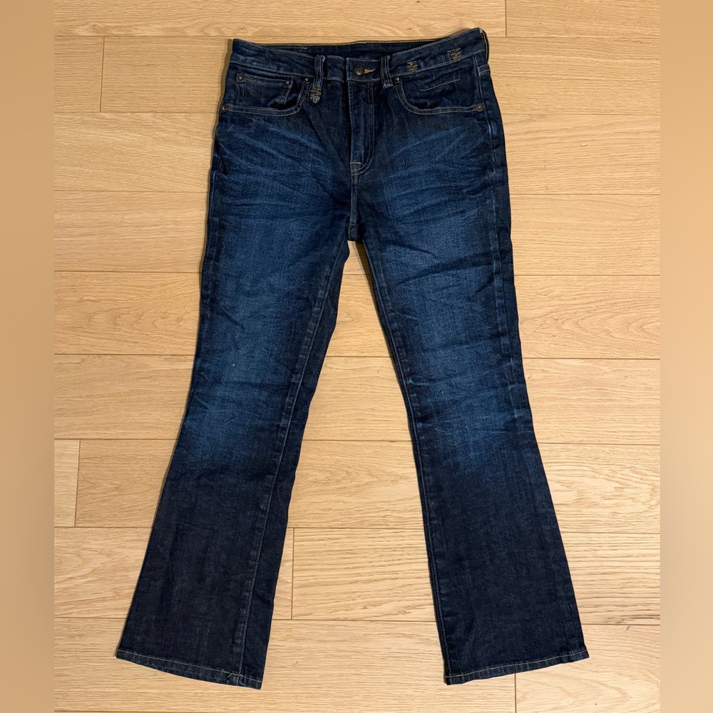 R13 kick flare jeans in dark indigo size 26